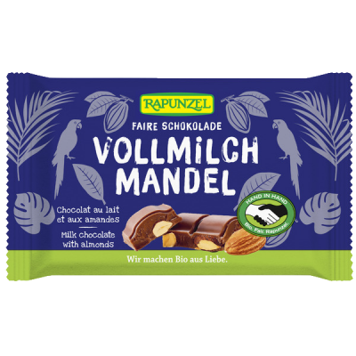 Vollmilch Schokolade mit ganzen Mandeln (100gr)